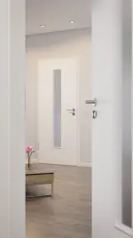 CloseUp-Milieuansicht von Ultramatt Weiß LA 24 Basic Innentür - Huga