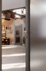 CloseUp-Milieuansicht von Cotton like Hygge Grau LA 27 Basic Innentür - Huga