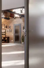 CloseUp-Milieuansicht von Ultramatt Hygge Grau LA 27 Basic Innentür - Huga