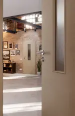 CloseUp-Milieuansicht von Cotton like Taupe LA 4 Basic Innentür - Huga