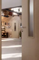 CloseUp-Milieuansicht von Strukturiert Taupe LA 4 Basic Innentür - Huga