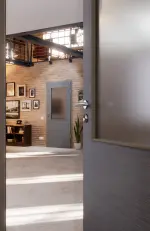 CloseUp-Milieuansicht von Strukturiert Hygge Grau LA 7 Basic Innentür - Huga