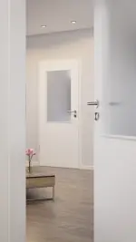 CloseUp-Milieuansicht von Ultramatt Weiß LA 7 Basic Innentür - Huga