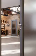 CloseUp-Milieuansicht von Cotton like Hygge Grau LA 8 Basic Innentür - Huga