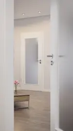 CloseUp-Milieuansicht von Strukturiert Weiß LA 8 Basic Innentür - Huga