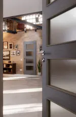 CloseUp-Milieuansicht von Strukturiert Hygge Grau LA 9 Basic Innentür - Huga