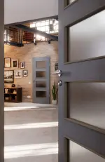 CloseUp-Milieuansicht von Cotton like Hygge Grau LA 9 Basic Innentür - Huga