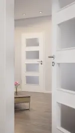 CloseUp-Milieuansicht von Ultramatt Weiß LA 9 Basic Innentür - Huga