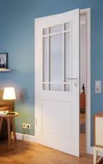 CloseUp-Milieuansicht von Weißlack-Innentür Country 20 LA SP - Lebo