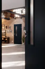 CloseUp-Milieuansicht von Titangrau A 416 Typ LA-18-21,5 PortaLit Zimmertür - Westag