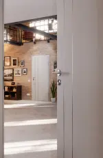 CloseUp-Milieuansicht von Hellgrau A 402 PortaLit Innentür Lineo Typ 3602 - Westag