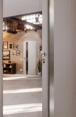 CloseUp-Milieuansicht von Hellgrau A 402 PortaLit Innentür Lineo Typ 3602-Lb - Westag