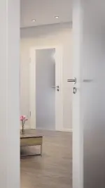 CloseUp-Milieuansicht von Sueno 1 Basic Durat Verkehrsweiß RAL 9016 Innentür - Huga