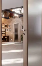 CloseUp-Milieuansicht von Sueno 2 Basic Durat Eiche grau Innentür - Huga