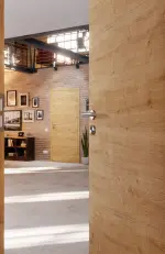 CloseUp-Milieuansicht von HUGA Innentür-Set Asteiche quer Basic Durat stumpfeinschlagend mit Zarge und Drücker