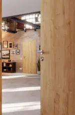 CloseUp-Milieuansicht von HUGA Innentür-Set Asteiche Basic Durat stumpfeinschlagend mit Zarge und Drücker