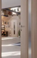 Milieubild-Nahaufnahme von Eiche grau LA 24 Basic Durat Innentür - Huga