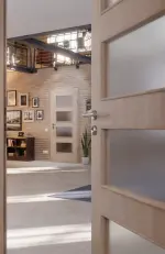 Milieubild-Nahaufnahme von Eiche grau LA 9 Basic Durat Innentür - Huga