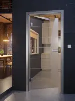 Milieu Detailansicht Stadtloft mit Amara Mattierung Glastür mit Motiv matt - Erkelenz