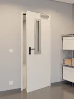 CloseUp-Milieuansicht von Innentür-Set Stahl mit Feuerschutzfunktion T30-1 FSA-62 mit Rechteckverglasung Ausschnitt 1 inkl. Umfassungszarge - Teckentrup