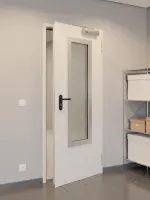 CloseUp-Milieuansicht von Innentür-Set Stahl mit Feuerschutzfunktion T30-1 FSA-62 mit Rechteckverglasung Ausschnitt 3 inkl. Umfassungszarge - Teckentrup