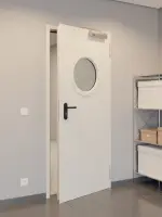 CloseUp-Milieuansicht von Innentür-Set Stahl mit Feuerschutzfunktion T30-1 FSA-62 mit Rundverglasung inkl. Eckzarge - Teckentrup