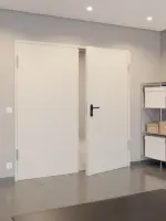 CloseUp-Milieuansicht von Innentür-Set 2-flg Stahl Mehrzwecktür STU/STS MZ-2 inkl. 2-schaliger Umfassungszarge - Hörmann