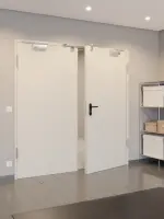 CloseUp-Milieuansicht von Innentür-Set 2-flg Stahl mit Feuerschutzfunktion STU/STS T30-2 inkl. 2-schaliger Umfassungszarge - Hörmann