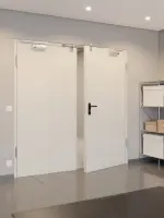 CloseUp-Milieuansicht von Innentür-Set 2-flg Stahl mit Feuerschutzfunktion STU/STS T30-2 inkl. Blockzarge 62/55 - Hörmann