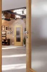 CloseUp-Milieubild von Asteiche quer DIN-LA Basic Durat Innentür - Huga