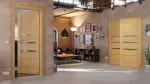 Main-Milieuansicht von CLASSEN Doppelflügeltür Greco M9 Eiche geölt 3D Look mit Lichtausschnitt inkl. Zarge