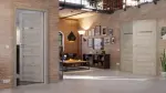 Main-Milieuansicht von CLASSEN Doppelflügeltür Magnetic M2 Eiche Gessato 3D Look mit Lichtausschnitt inkl. Zarge