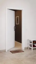 CloseUp-Milieuansicht von CLASSEN Wohnungseingangstür Weiß Struktur CPL 4.1