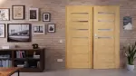 Front-Milieuansicht von CLASSEN Doppelflügeltür Greco M4 Eiche geölt 3D Look mit Lichtausschnitt inkl. Zarge