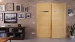 Front-Milieuansicht von CLASSEN Doppelflügeltür Magnetic M2 Eiche geölt 3D Look mit Lichtausschnitt inkl. Zarge