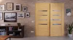 Front-Milieuansicht von CLASSEN Doppelflügeltür Magnetic M6 Eiche geölt 3D Look mit Lichtausschnitt inkl. Zarge