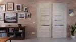Front-Milieuansicht von CLASSEN Doppelflügeltür Magnetic M7 Eiche Gessato 3D Look mit Lichtausschnitt inkl. Zarge