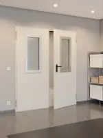 CloseUp-Milieuansicht vom Flur von TECKENTRUP Komplettset 2-flg. Stahl Mehrzwecktür dw 42-2 mit Rechteckverglasung Ausschnitt 2 inkl. Eckzarge