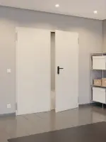 CloseUp-Milieuansicht vom Flur von TECKENTRUP Komplettset 2-flg. Stahl Mehrzwecktür dw 42-2 inkl. Eck-und Ergänzungszarge