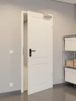 CloseUp-Milieuansicht von GARANT Rauchschutztür Como C2 Weißlack 