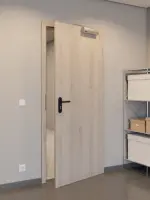 CloseUp-Milieuansicht von WESTAG Rauchschutztür Sala Eiche Ei 443 PortaLit CPL