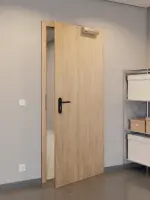 CloseUp-Milieuansicht von JELD-WEN Rauchschutztür Raucheiche DuriTop CPL