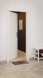 CloseUp-Milieuansicht von GARANT Wohnungseingangstür Parma PF1 Weißlack 