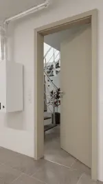 Detail-Milieuansicht von GARANT Wärmeschutztür Matt Seidengrau 7044 G-TEC