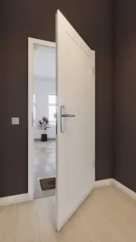 Front-Milieuansicht von LEBO Wohnungseingangstür Kopenhagen 10 Weißlack