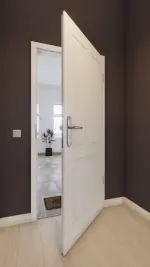 Front-Milieuansicht von LEBO Wohnungseingangstür Kopenhagen 31 Weißlack