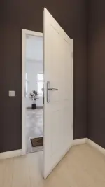 Front-Milieuansicht von LEBO Wohnungseingangstür Kopenhagen 40 Weißlack