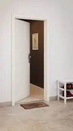 CloseUp-Milieuansicht von GARANT Wohnungseingangstür Riva RI3 Weißlack 