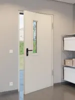 CloseUp-Milieuansicht von Außentür-Set Stahl Mehrzwecktür STU/STS MZ-1 mit LA-B1 inkl. Blockzarge 62/55 - Hörmann