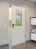 CloseUp-Milieuansicht von Außentür-Set Stahl Mehrzwecktür STU/STS MZ-1 mit LA-B2 inkl. Blockzarge 62/55 - Hörmann